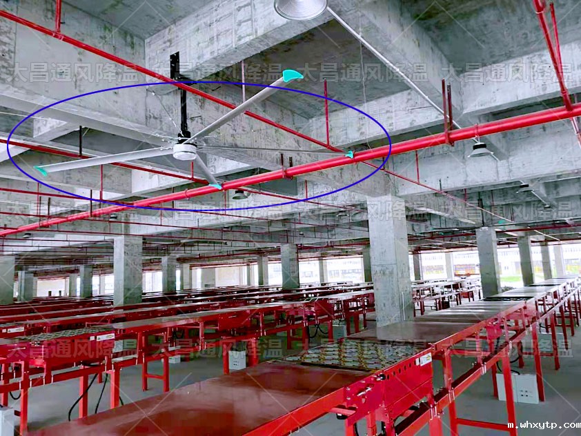 物流分拣中心通风降温案例