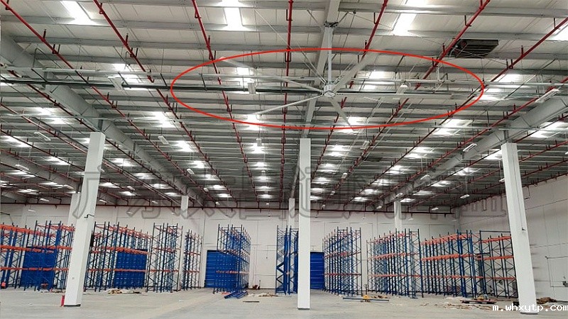 大型物流中心工业大风扇安装